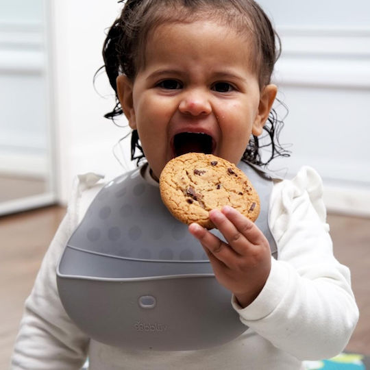 Bbluv Waterproof Silicone Baby Bib with Pocket Lime/Grey 3 Pieces
