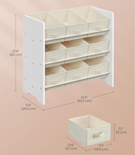 Songmics Children's Storage Box Wooden White 62.5x29.5x60cm