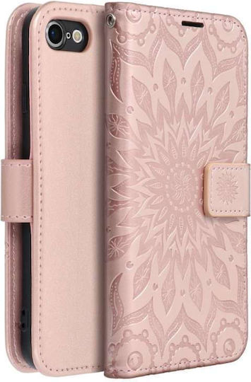 Forcell Mezzo Book Case Cover iPhone 7 8 SE 2020 Mandala Rose Gold*