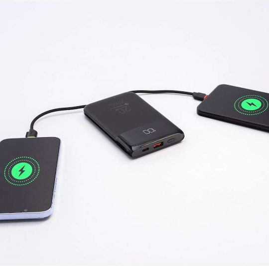 Forcell F-Energy F10K6 Външна батерия 10000mAh 22.5W с USB-A Порт Power Delivery / Quick Charge Черен