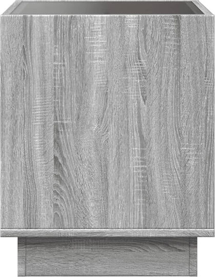 Wooden Bedside Table Grey 40x40x50cm
