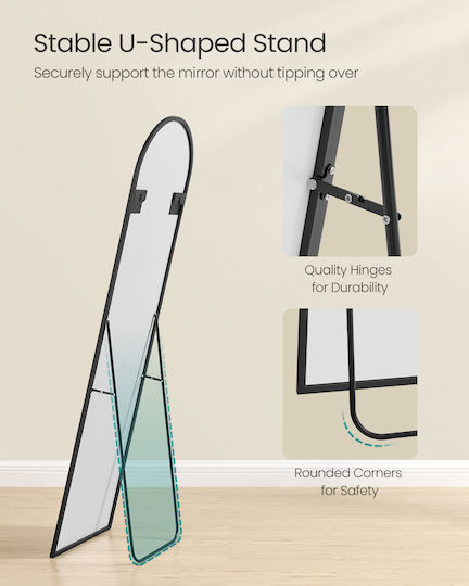 Songmics Καθρέπτης με Μαύρο Πλαίσιο 150x40cm