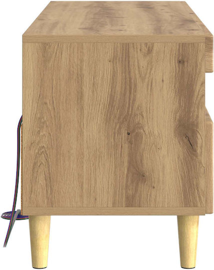 TV-Ständer mit LED-Beleuchtung Eiche M81xT35xH43cm