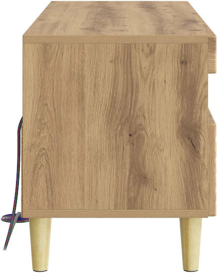 TV-Ständer mit LED-Beleuchtung Eiche M81xT35xH43cm