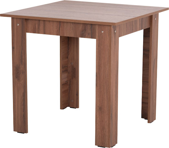 Kelvin Square Kitchen Table Wooden Walnut 80x80x77 cm