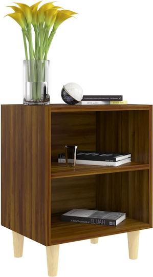 Wooden Bedside Table Brown 40x30x50cm