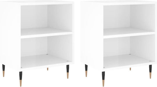 Wooden White Bedside Tables 2 Pieces 40x30x50cm Wooden White Bedside Tables 2 Pieces 40x30x50cm