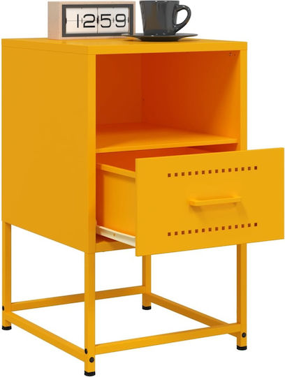 Wooden Bedside Table Yellow 36x39x60.5cm