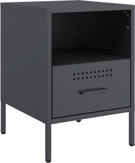 Metal Grey Bedside Table 36x39x50.5cm Metal Grey Bedside Table 36x39x50.5cm