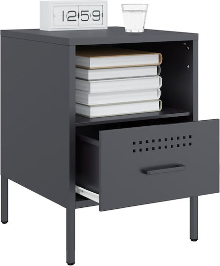 Metal Bedside Table Grey 36x39x50.5cm