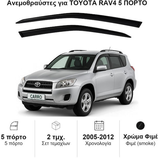 Heko Комплект Ветробрани Dark Fime за Toyota РАВ 4 5D 2005-2012 2бр