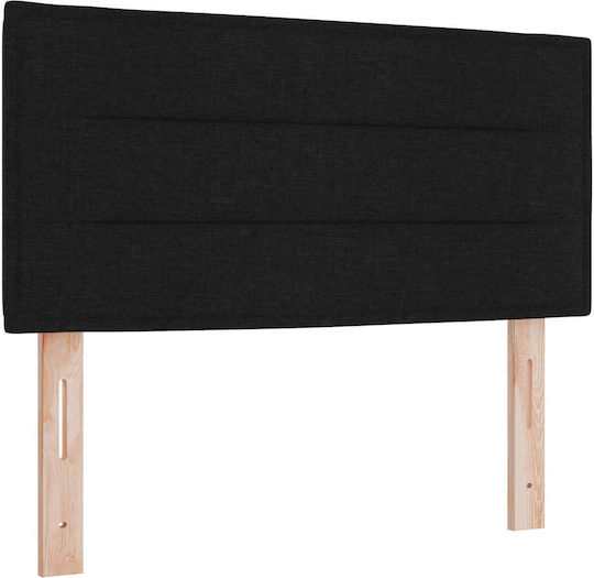Wandbett Einzel mit Stoff Schwarz mit Lattenrost & Matratze 90x190cm