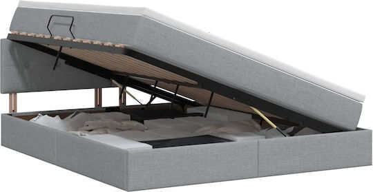 Doppelbett mit Matratze 140x190cm Hellgrau