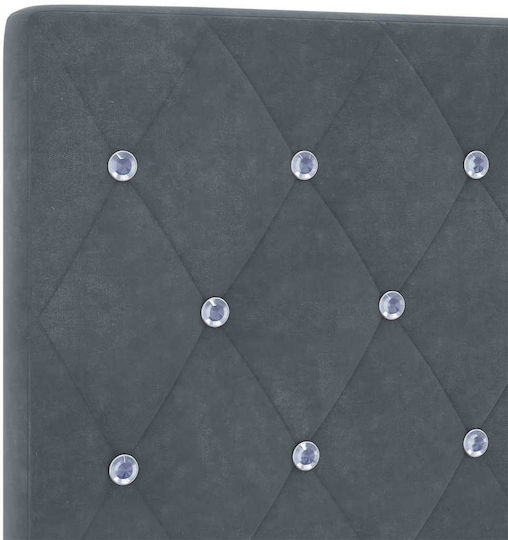 Halbhochbett Mit Samt Dunkelgrau Mit Lattenrost & Matratze 120x200cm