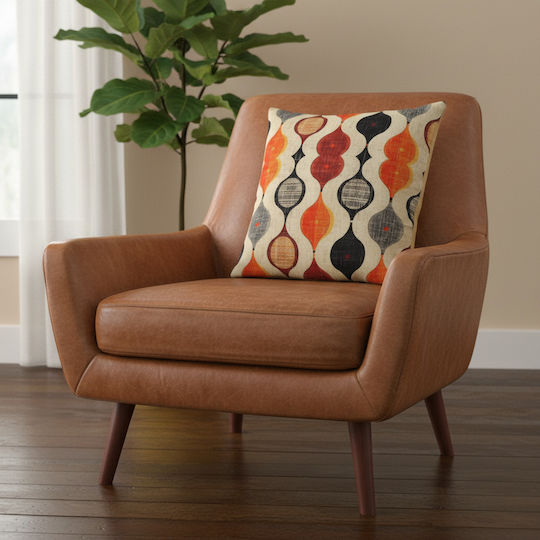 Inspiral Tree Orange Pillow Case 45x45cm