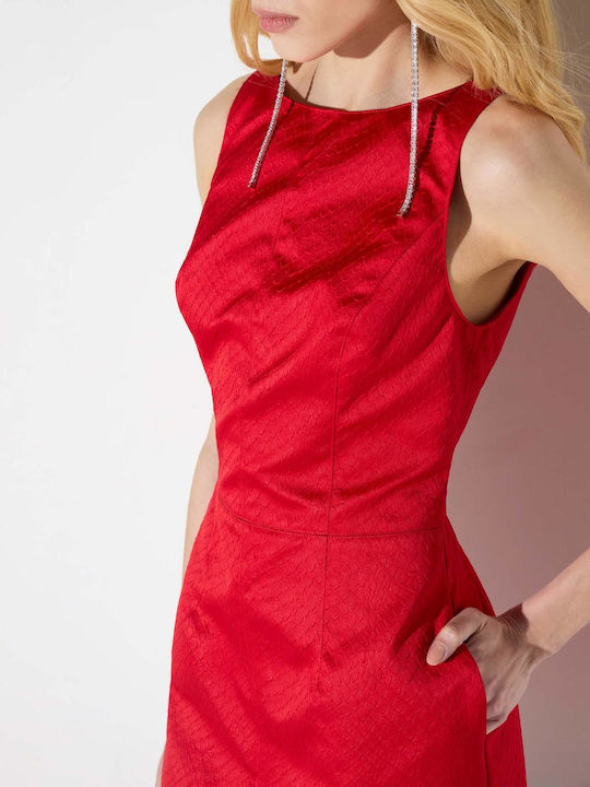 Sommer Mini Abendkleid Satin Rote