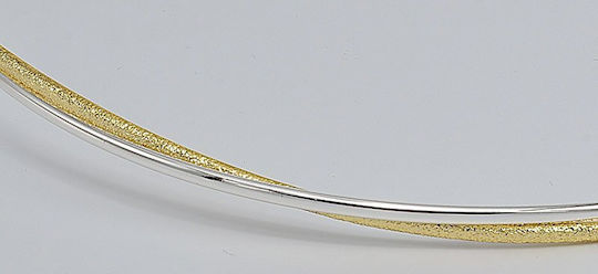 Handgefertigte Hochzeitskronen N.309 Halblasig Silber Glänzend - Halblasig Gold Sandstrahlung