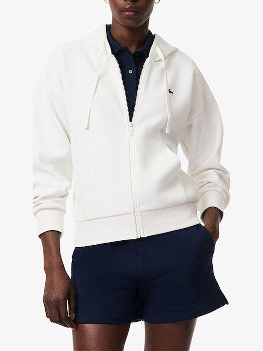 Lacoste Lacoste Damen Sweatshirt mit Kapuze Ecru