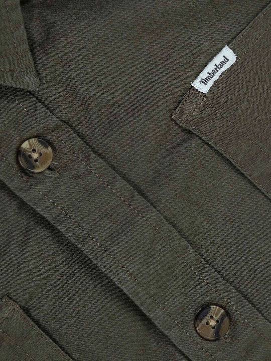 Long Sleeve Denim Shirt in Regular Fit Green