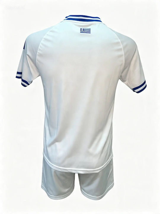 Kids Football Kit No Name Greece National Team White Blue 190826-12