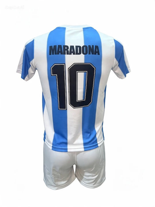 Kinder Fußball Set Maradona Argentinien Blau Weiß 190826-04