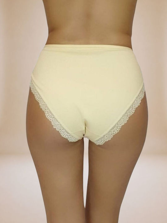 Slip Bumbac Pentru Femei Cu Dantelă Bej