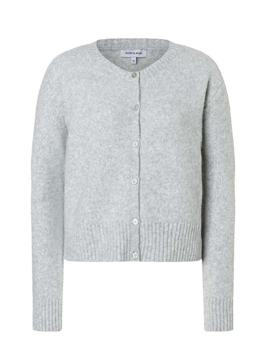 Damen Gestrickte Strickjacke mit Knöpfen Grau