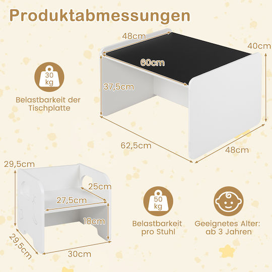 Kinder Tische für Malerei Weiß Costway