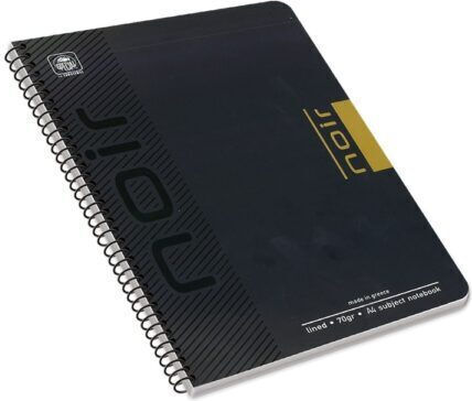 Typotrust Spiral Ruled Notebook A4 60 Paper Sheets 2 Subjects Noir Black Turquoise