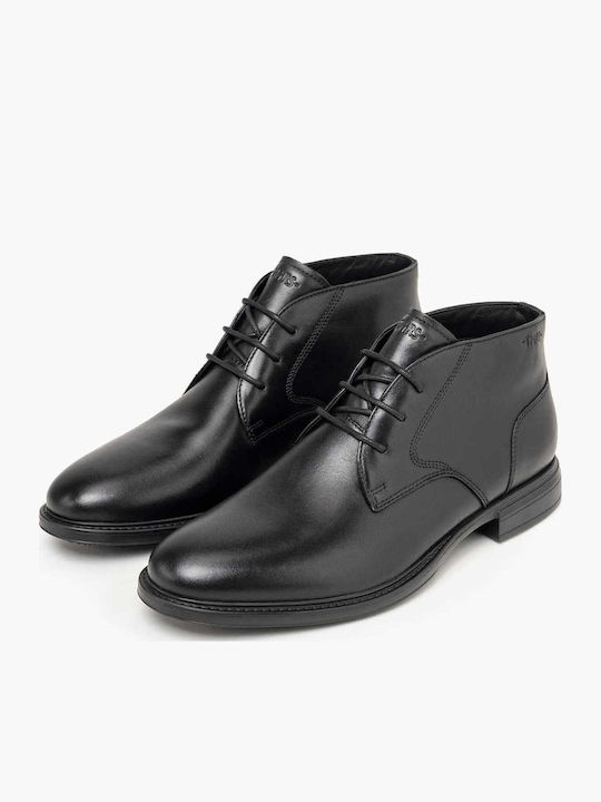 Lässige Herrenstiefel aus Leder in Schwarz