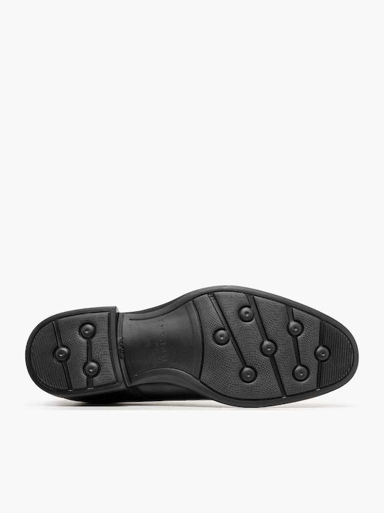 Lässige Herrenstiefel aus Leder in Schwarz