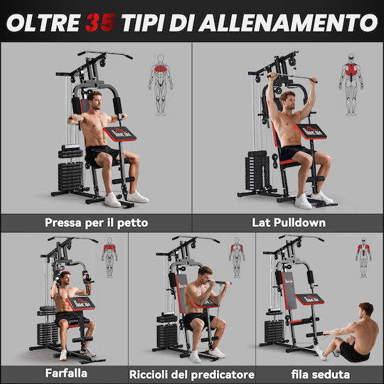 HomCom Multi Gym de Gimnastică cu Greutăți 65kg