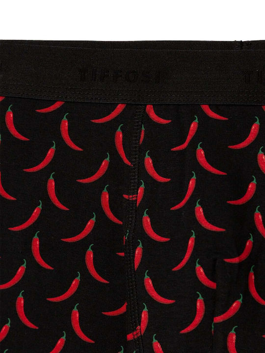 Men's Black Boxer With Printed