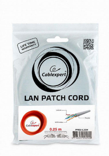 Cablexpert U/UTP Cat.6 (Gigabit) Cablu De Rețea Ethernet 0.25m Gri