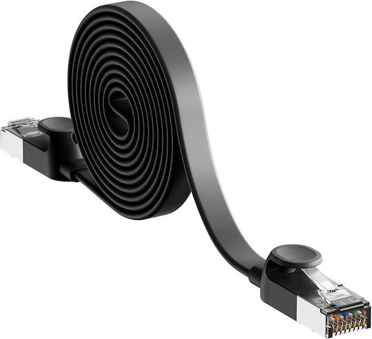 Baseus Flache U/UTP Kat.6 Ethernet-Netzwerkkabel 1m Schwarz 1Stück