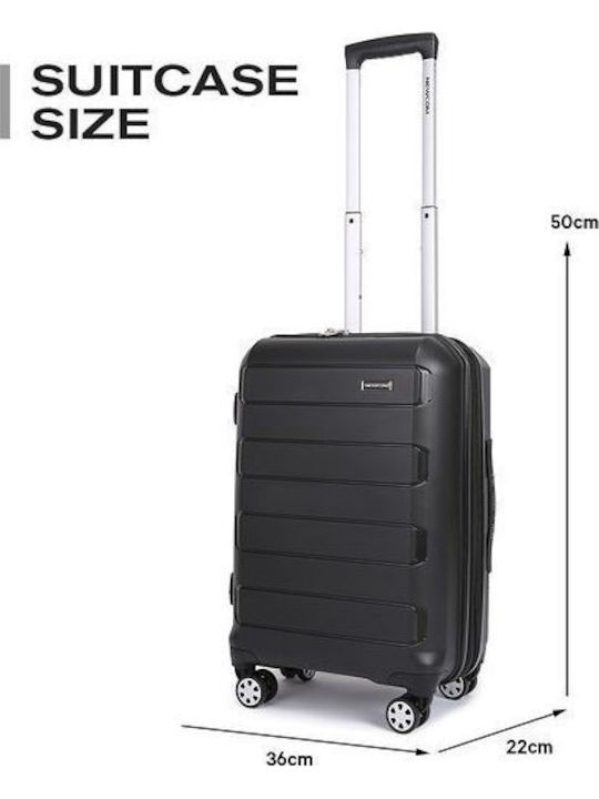 Newcom Cabin Hard Black Suitcase Height 50cm