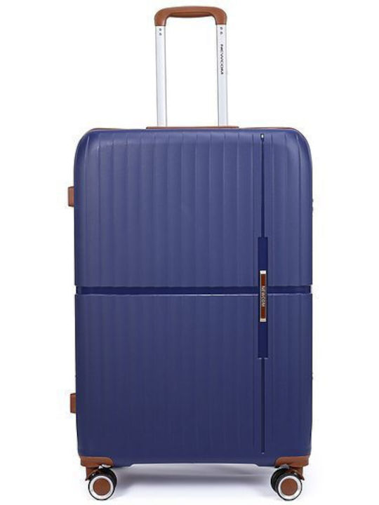 Newcom Large Hard Blue Travel Suitcase Height 76cm