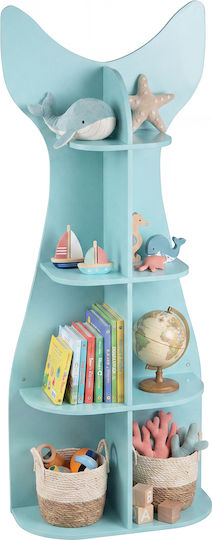 Floor Wooden Bookcase Blue 120x20.5x48cm