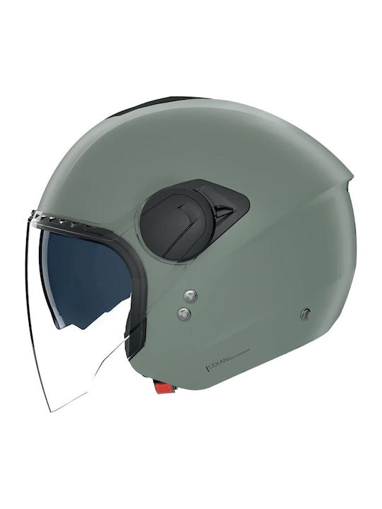 Nolan N20-2 Vizieră Classico Nobile 337 Verde Gri Cască Moto Jet ECE 22.06 1200gr cu Vizieră Solară