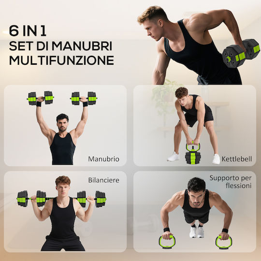 Sportnow Αλτήρες Σετ με Μπάρα Συνολικού Βάρους 25kg με Βάση