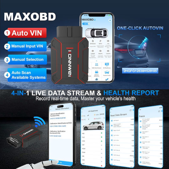 Konnwei Διαγνωστικό Αυτοκινήτου OBD 2 με Bluetooth