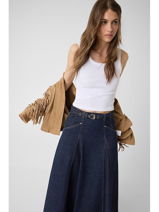 Damenröcke Midi Denim Marineblaue
