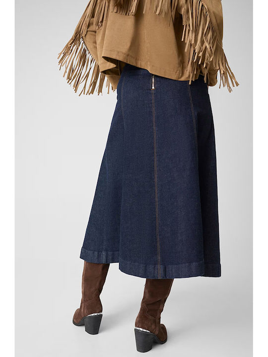Damenröcke Midi Denim Marineblaue