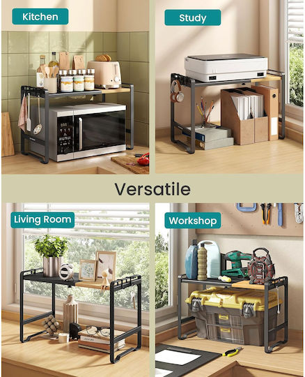 Songmics Βάση για Φούρνο Μικροκυμάτων Bamboo 64x31.5x42εκ. Μαύρη