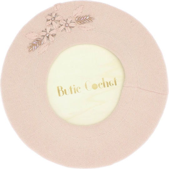 Beretă De Damă ButicCochet O Mărime Lână Design Floral Cu Mărgele Roz Bsc438