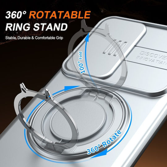 Sliding Cover Hard Case Ring Grey Samsung Galaxy A27 5g
