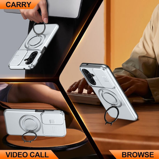 Sliding Cover Hard Case Ring Grey Samsung Galaxy A27 5g