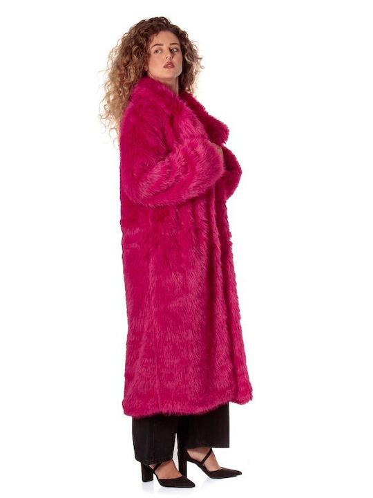Long Women's Fuchsia Fur