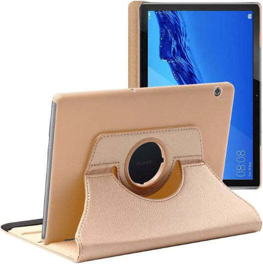 Flip Cover Περιστρεφόμενη Ανθεκτική Χρυσή (Huawei Mediapad T5 10)