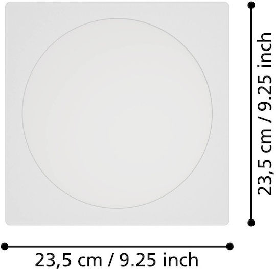 Eglo Fueva Χωνευτό LED Panel με Θερμό Λευκό Φως 2700K
